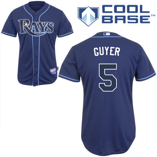 Brandon Guyer #5 MLB Jersey-Tampa Bay Rays Men's Authentic Alternate 2 Navy Cool Base Baseball Jersey